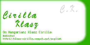 cirilla klasz business card